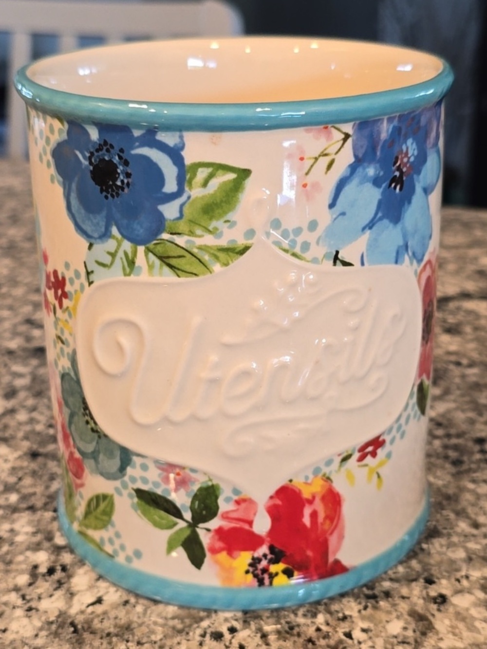 The Pioneer Woman “Melody” Stoneware Crock Utensil Holder NWT